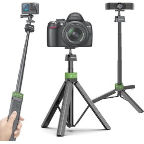 Selfie Stick Tripod for GoPro 59'' Extendable Tripod Stand Small Camera Tripod with 360° Ball Head & 1/4" Screw for GoPro Hero 12 11 10 9 8, DJI Osmo Action, Insta 360 Cameras