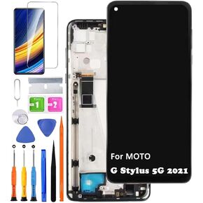 Screen Replacement for Motorola Moto G Stylus 5G 2021 XT2131 XT2131DL XT2131-1 XT2131-3 XT2131-4 LCD Display Touch Digitizer Assembly Green with Frame with Repair Part Tools