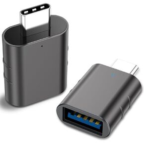 USB to USB C Adapter 2-Pack USB C Male to USB 3.0 Female Adapter Type-C to USB OTG Adapter Thunderbolt 3 Compatible with MacBook Pro/Air, iPhone 15 Pro/Plus, Samsung Galaxy S24/S23/S22/S21, More