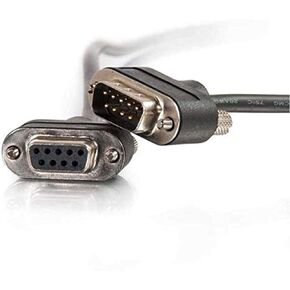 C2G 52156 Serial RS232 DB9 Cable with Low Profile Connectors M/F, in-Wall CMG-Rated, Black (3 Feet, 0.91 Meters)