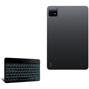 BoxWave Keyboard Compatible with Xiaomi Pad 6 Pro - SlimKeys Bluetooth Keyboard - with Backlight, Portable Keyboard w/Convenient Back Light - Jet Black