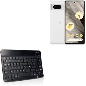 BoxWave Keyboard Compatible with Google Pixel 7 Pro - SlimKeys Bluetooth Keyboard, Portable Keyboard with Integrated Commands - Jet Black
