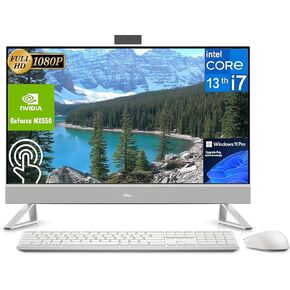 Dell Inspiron All-in-One Touchscreen Desktop - 27" FHD Touchscreen Display, Intel 10-Core i7-1355U, NVIDIA GeForce MX550, 32GB RAM, 1TB SSD, 1TB HDD, Windows 11 Pro, WiFi 6E