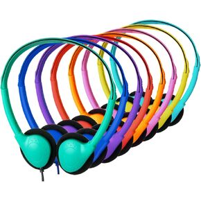 20 Pack Bulk Classroom Headphones for Students Kids School Wholesale Headphones Class Set with 3.5mm Jack for Chromebook Laptop PC Computer (Mixed Colors)