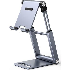 UGREEN Phone Stand for Desk Cell Phone Stand Holder Adjustable Height Phone Holder Foldable Portable Compatible with iPhone 15 14 Pro Max Plus 13 12 11 XS iPhone SE, Nintendo Switch up to 7.9''