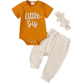 ملابس Balaflyie للأخت الصغيرة للفتيات الصغيرات، سراويل رومبير لحديثي الولادة، عصابة رأس، ملابس منزلية قادمة in Kuwait