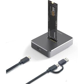 M.2 NVME SATA SSD Enclosure Adapter, USB 3.1 Gen 2 10Gbps, Aluminum External Hard Drive Adapters and Enclosures for 2230 2242 2260 2280 for Win/OSX/Linux System, Capacity 2TB