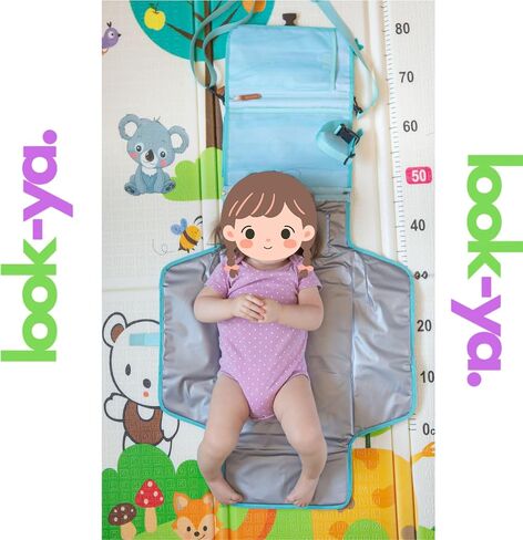 Baby Portable Travel Baby Changing Pad with Foldable Diaper Changing Mat and Shoulder Strap - Waterproof -Changing Station in Saudi Arabia