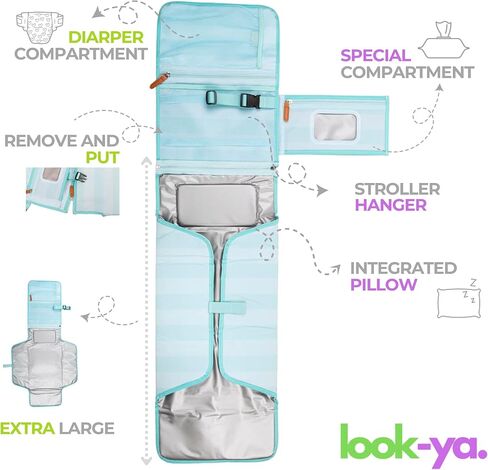 Baby Portable Travel Baby Changing Pad with Foldable Diaper Changing Mat and Shoulder Strap - Waterproof -Changing Station in Saudi Arabia