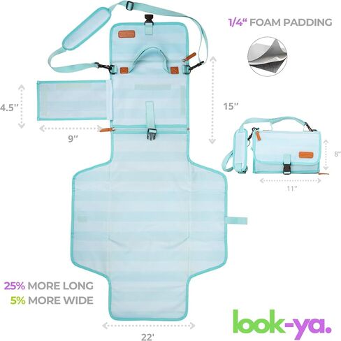 Baby Portable Travel Baby Changing Pad with Foldable Diaper Changing Mat and Shoulder Strap - Waterproof -Changing Station in Saudi Arabia