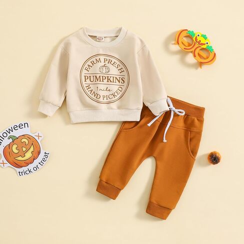 Toddler Baby Boy Fall Winter Clothes Color Block Long Sleeve Sweatshirt Pullover Tops + Joggers Pants Outfit Set in Saudi Arabia