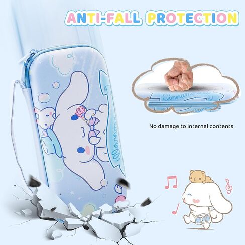 HYPERCASE Cute Switch Lite Carrying Case Set of Cartoon Dog, Bule Portable Switch Lite Travel Pouch Accessories Bag with Soft Protective Cover Skin, Screen Protector, Shoulder Strap and 2 Thumb Caps in Kuwait