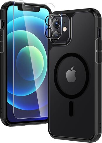 حافظة TAURI المغناطيسية لهاتف iPhone 12 لهاتف iPhone 12 Pro - أسود in Saudi Arabia