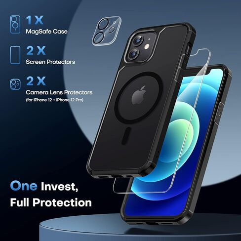 حافظة TAURI المغناطيسية لهاتف iPhone 12 لهاتف iPhone 12 Pro - أسود in Saudi Arabia