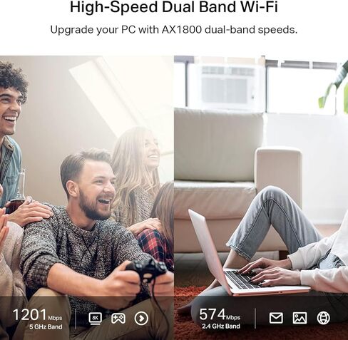 محول USB DBIT AX1800 WiFi 6 للكمبيوتر المكتبي (D1-X18) محول شبكة لاسلكي طويل المدى USB WiFi Dongle مع USB3.0، 5 جيجا هرتز/1201 ميجا بت في الثانية + 2.4 جيجا هرتز/574 ميجا بت في الثانية، MU-MIMO، OFDMA، يدعم Windows 11/10 in Kuwait