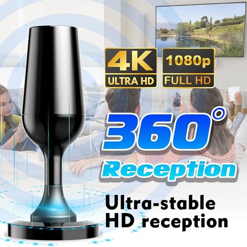 Indoor HD digital TV antenna, Smart TV antenna Long range reception 4K fire Stick max Free for all 4K 1080P HDTVs, support for local channels All TVS with long coaxial cable (blue trim bar) in Saudi Arabia