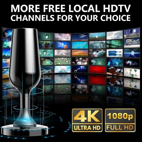 Indoor HD digital TV antenna, Smart TV antenna Long range reception 4K fire Stick max Free for all 4K 1080P HDTVs, support for local channels All TVS with long coaxial cable (blue trim bar) in Saudi Arabia