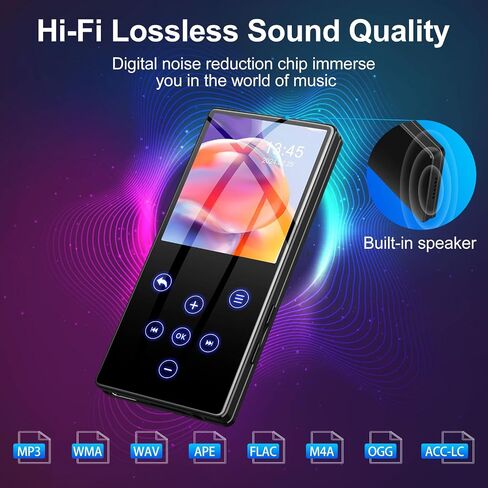 MP3 Player with Bluetooth 128GB Music Player HiFi Lossless with OTG Function HD Speaker FM Radio Voice Recorder EBook Function Digital MP3 TF Card in Saudi Arabia
