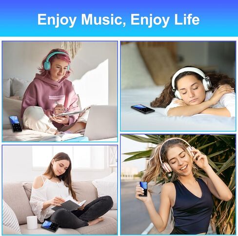 مشغل MP3 مع مشغل موسيقى بلوتوث 128 جيجابايت HiFi Lossless مع وظيفة OTG مكبر صوت عالي الدقة وراديو FM ومسجل صوت ووظيفة الكتاب الإلكتروني وبطاقة MP3 TF الرقمية in Kuwait