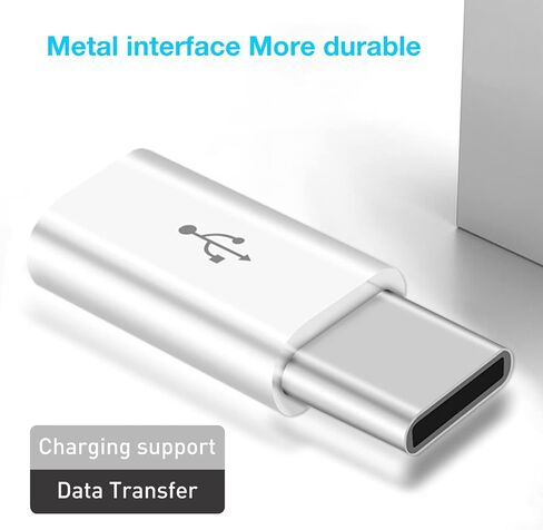 10 Pack Micro USB to USB C Adapter,USB Type C Adapter Convert Connector Compatible with all USB-C Phone Tablet Laptop PC (White) in Saudi Arabia