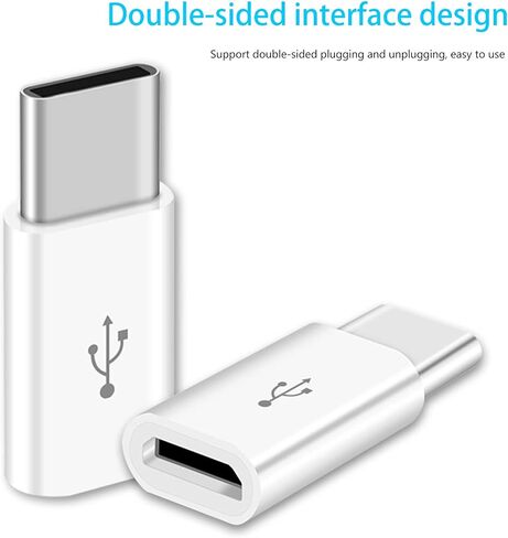 10 Pack Micro USB to USB C Adapter,USB Type C Adapter Convert Connector Compatible with all USB-C Phone Tablet Laptop PC (White) in Saudi Arabia