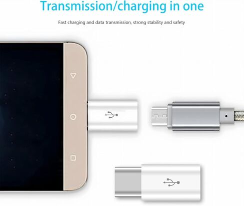 10 Pack Micro USB to USB C Adapter,USB Type C Adapter Convert Connector Compatible with all USB-C Phone Tablet Laptop PC (White) in Saudi Arabia