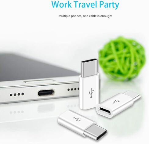 10 Pack Micro USB to USB C Adapter,USB Type C Adapter Convert Connector Compatible with all USB-C Phone Tablet Laptop PC (White) in Saudi Arabia
