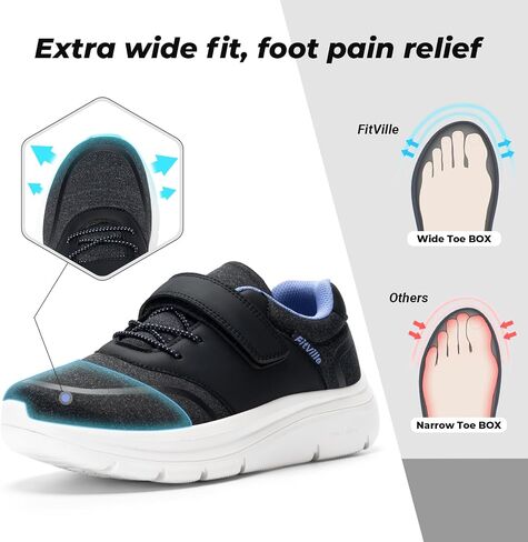FitVille Diabetic Shoes for Women Slip on Walking Shoes for Swollen Feet Women with Adjustable Strap Wide Sneakers for Women Lightweight Mesh Wide Width Shoes for Women in Saudi Arabia