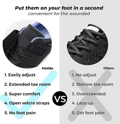 FitVille Diabetic Shoes for Women Slip on Walking Shoes for Swollen Feet Women with Adjustable Strap Wide Sneakers for Women Lightweight Mesh Wide Width Shoes for Women in Saudi Arabia