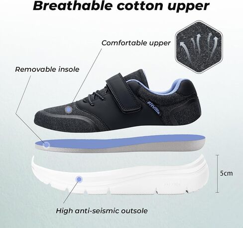 FitVille Diabetic Shoes for Women Slip on Walking Shoes for Swollen Feet Women with Adjustable Strap Wide Sneakers for Women Lightweight Mesh Wide Width Shoes for Women in Saudi Arabia