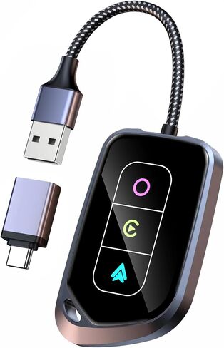 محول CarPlay اللاسلكي ومحول Android Auto اللاسلكي 2 في 1، دونجل تحكم لاسلكي في السيارة لأجهزة Apple/Android، مناسب لهاتف iPhone 6+ /iOS 10+ وAndroid 12+ in Saudi Arabia
