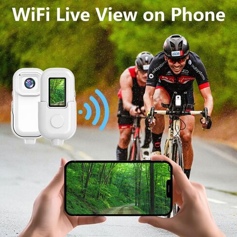 كاميرا Andoer Mini WiFi Action 1080P 30fps كاميرا فيديو رقمية مع شاشة LCD 0.96 بوصة بطارية مدمجة قابلة لإعادة الشحن وكشف الحركة مع غطاء واقٍ بمشبك خلفي مغناطيسي in Kuwait