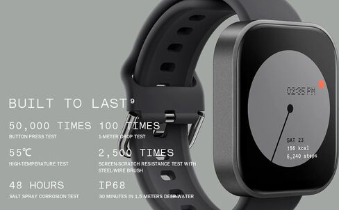 ساعة CMF Watch Pro الذكية، شاشة AMOLED مقاس 1.96 بوصة، IP68 مقاومة للماء متعدد الأنظمة GPS لتعقب اللياقة البدنية مع مراقبة الصحة، عمر البطارية 13 يومًا، أسود رمادي in Saudi Arabia