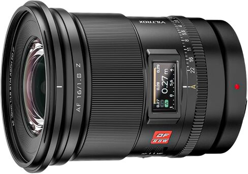 Viltrox AF 16 مم F1.8 Z، مستوى احترافي، زاوية واسعة، تركيز تلقائي، عدسة كاميرا DF رقمية كاملة الإطار، مع شاشة LCD قابلة للتخصيص زر AF/MF لكاميرا Nikon Z Mount Zfc Z50 Z5 Z6 Z7 Z8 Z9 Z7 Mark II in Saudi Arabia
