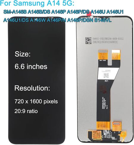 لهاتف سامسونج جالاكسي A14 5G شاشة LCD بديلة SM-A146B A146P A146U A146W S146VL 6.6 بوصة مجموعة شاشة LCD تعمل باللمس محول الأرقام مع مجموعة أدوات in Saudi Arabia