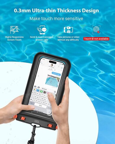 حافظة هاتف مقاومة للماء من YOSH 2024، وظيفة صفارة الطوارئ، حقيبة هاتف تحت الماء IPX8 للسباحة وحبل قابل للتعديل لهاتف iPhone 15 14 13 12 11 Pro Max Samsung S23 S22 حتى 6.8 بوصة، عبوتان باللون الأسود in Kuwait