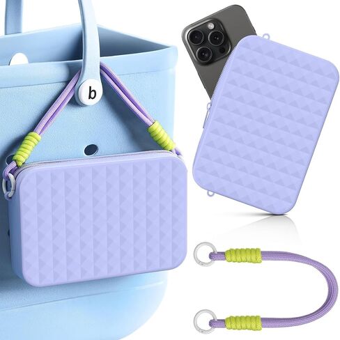 Phone Holder for Bogg Bags Accessories Beach Bags Soft Silicone Insert Wallet Charm (Blue) in Saudi Arabia