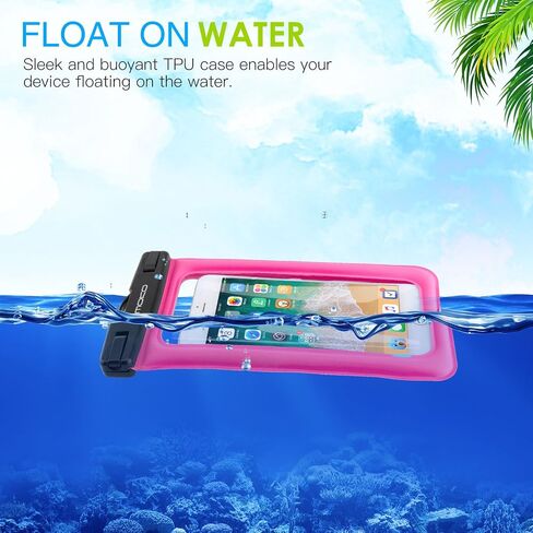 MoKo Floating Waterproof Phone Pouch [3 Pack], Floatable Phone Case Dry Bag with Lanyard Armband Compatible with iPhone 14 13 12 11 Pro Max X/Xr/Xs Max,8, Samsung S21/S10/S9, Magenta+Blue+Green in Saudi Arabia