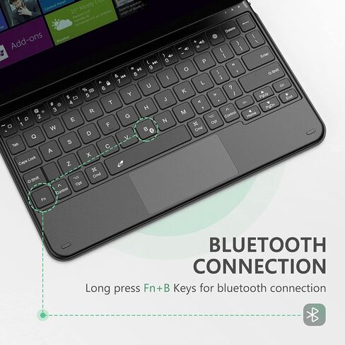 حافظة لوحة مفاتيح KINGTIME لجهاز iPad 11 بوصة، حافظة iPad مع اختصارات، لوحة تتبع متعددة اللمس، إضاءة خلفية 7 ألوان، اتصال بلوتوث 5.2، بطارية 800 مللي أمبير في الساعة in Saudi Arabia