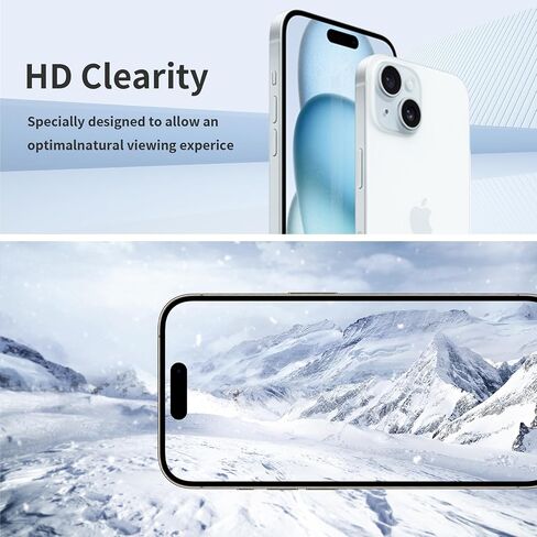 واقي شاشة للخصوصية لهاتف iPhone 15 Pro Max مقاس 6.7 بوصة متدرج ملون 15 ProMax زجاج مقسى 28 درجة مضاد للتجسس خاص مضاد للضوء الأزرق تغطية كاملة مضادة للخدش HD إطار سهل التركيب 2 in Kuwait