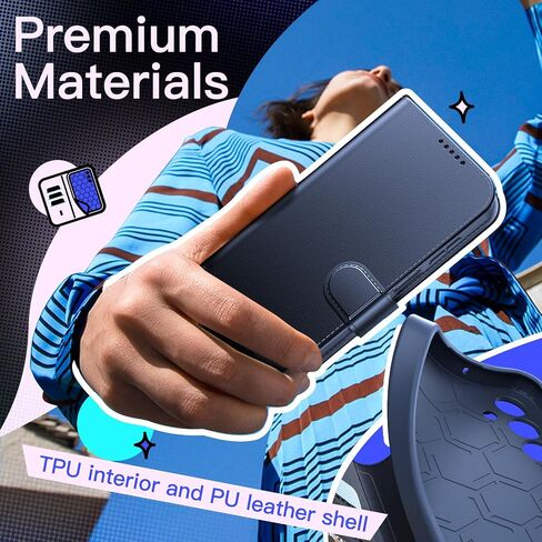 JETech Wallet Case for Samsung Galaxy A15 5G / 4G 6.5-Inch, Shockproof PU Leather Magnetic Flip Cover with Card Holder, Stand Feature and Full Camera Protection (Black) in Saudi Arabia