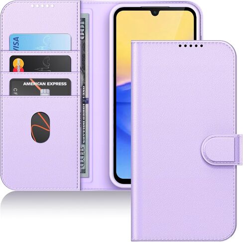 JETech Wallet Case for Samsung Galaxy A15 5G / 4G 6.5-Inch, Shockproof PU Leather Magnetic Flip Cover with Card Holder, Stand Feature and Full Camera Protection (Black) in Saudi Arabia