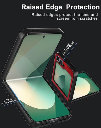 Feitenn Case for Galaxy Z Flip 6 2024,Premium Hard PU Leather Back Cover, Ultra Slim and Lightweight Protective Phone Case for Samsung Galaxy Z Flip 6 5G (Black, Z Flip 6) in Kuwait