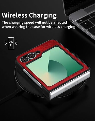 Feitenn Case for Galaxy Z Flip 6 2024,Premium Hard PU Leather Back Cover, Ultra Slim and Lightweight Protective Phone Case for Samsung Galaxy Z Flip 6 5G (Black, Z Flip 6) in Kuwait