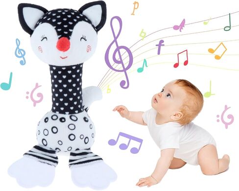 Soft Baby Rattles 0-6 Months Newborn Toys,Black and White High Contrast Baby Toys Rattle for Infants 0-3 6-12 Months Babies Montessori Brain Development Teether Chew Toy Plush（Eleplants） in Saudi Arabia