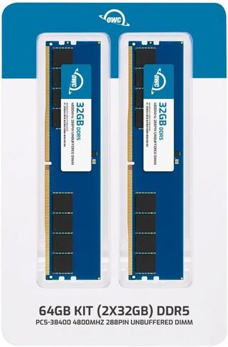 OWC 64GB (2x32GB) DDR5 4800 PC5-38400 CL40 2Rx8 288-pin 1.1V Non-ECC Unbuffered DIMM Memory RAM Module Upgrade Kit for Select Desktops in Saudi Arabia