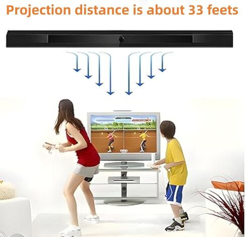 USB Wired Wii Sensor Bar, Replacement Infrared Ray Motion Sensor Bar for Nintendo Wii/Wii U/PC with Stable Stand -Black & Silver in Saudi Arabia