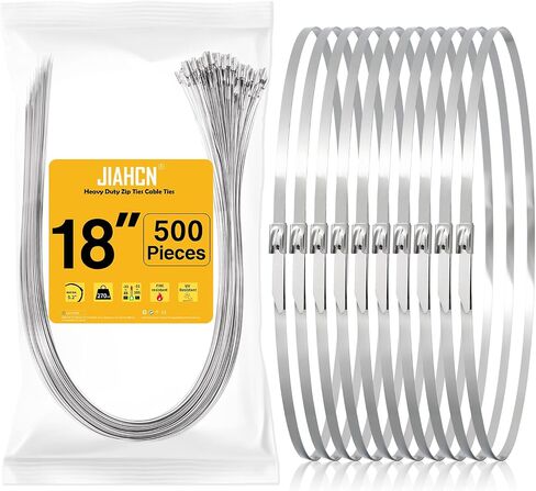 100PCS Metal Cable Zip Ties Heavy Duty 12 Inch Long Stainless Steel ZipTies 270LBS Tensile Strength Steel Wire Ties Multi-Purpose Self-Locking Metal Wrap Ties for Indoor and Outdoor in Saudi Arabia