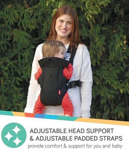 Nuby Classic Baby Carrier: Newborn to Toddler |Face-in and Face-Out Carrier | Black | Lightweight & Comfortable |Removeable Baby Drool Bib | 8-35 lb. (3.6-14 kg) in Saudi Arabia
