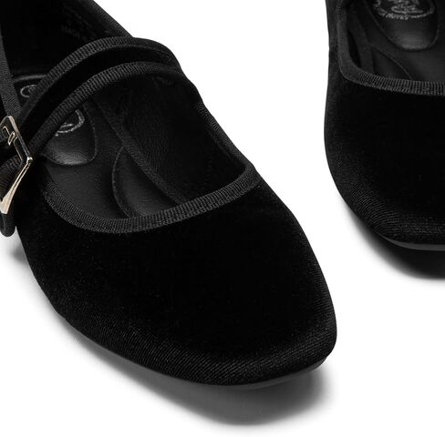 Trary Women's Flats,Mary Jane Shoes Women,Ballet Flats Shoes for Women， Black Flats for Women, Shoes for Women Dressy,Comfortable Dress Shoes for Women, Square Toe Ballet Shoes for Girls in Kuwait